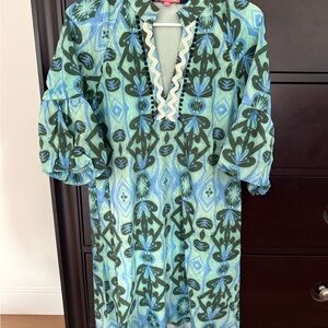THML Kids Dress with Blue and Green Patterns
